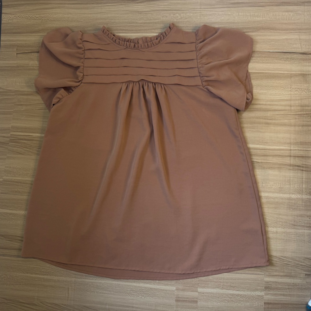 Love Ruffled Brown Top